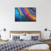 pauw-titaniummacro canvas afdruk (Insitu (Slaapkamer))