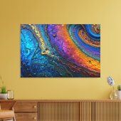 pauw-titaniummacro canvas afdruk (Insitu (Woonkamer))