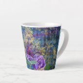 Pauw Trendy Blauwe Vogelveer Bloemen Latte Mok (Rechterhoek)