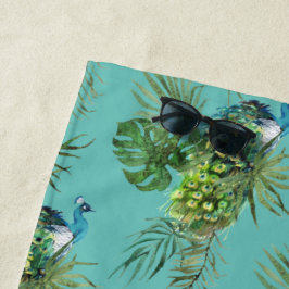 Pauw & Tropische Bladeren Strandhanddoek Strandlaken