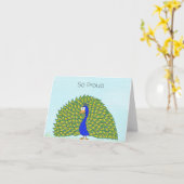 Pauw trots als een pauw kaart (Gele Bloem)