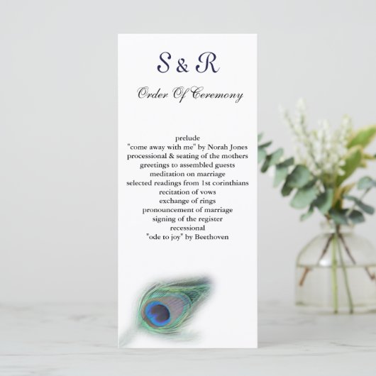 Pauw Trouwprogramma Programmakaart (Staand voorkant)