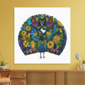 pauw tuinwit canvas afdruk (Insitu (Woonkamer))