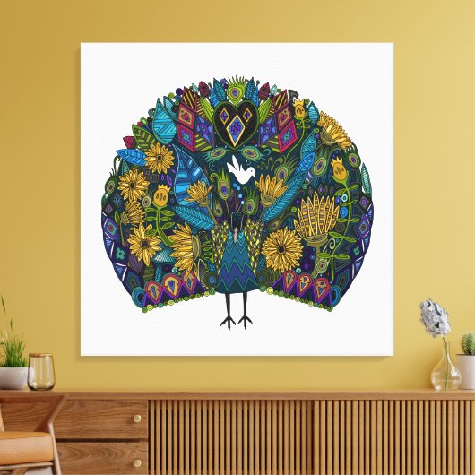 pauw tuinwit canvas afdruk (Insitu (Woonkamer))