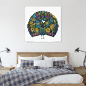 pauw tuinwit canvas afdruk (Insitu (Slaapkamer))