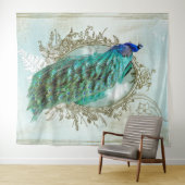 pauw turquoise shabby chic Tapestry Wandkleed (In Situ (horizontaal))
