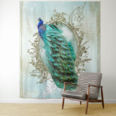  pauw turquoise shabby chic Tapestry Wandkleed (In situ)