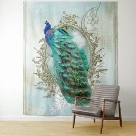  pauw turquoise shabby chic Tapestry Wandkleed