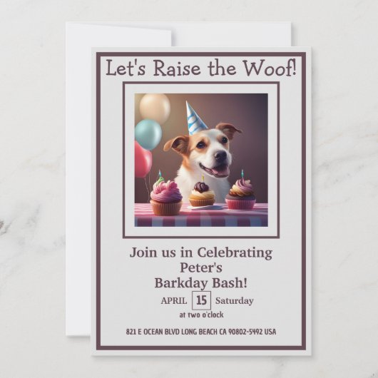 "Pauw-ty Time: The Ultimate Dog Birthday Invitatio Kaart (Voorkant)