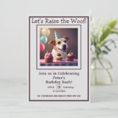 "Pauw-ty Time: The Ultimate Dog Birthday Invitatio Kaart (Staand voorkant)