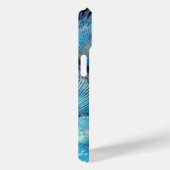 Pauw veer blauwgroen blauw paarse marmer elegant Case-Mate iPhone case (Achterkant / Rechts)