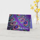 Pauw veer, decoratieve fantasie Verjaardagskaart Kaart (Gele Bloem)