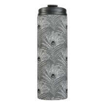 Pauw veer elegante zilvergrijs glitter look