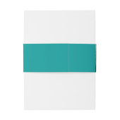 Pauw veer glanzend goud blauwgroen smaragdgroene v uitnodigingen wikkel (Achterkant Voorbeeld)