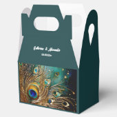 Pauw veer luxe pluim bewerkbare tekst bedankdoosjes (Geopend)