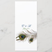 Pauw veren, aangepaste bruiloft menu (Achterkant)