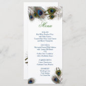 Pauw veren, aangepaste bruiloft menu (Voorkant / Achterkant)