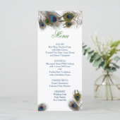 Pauw veren, aangepaste bruiloft menu (Staand voorkant)