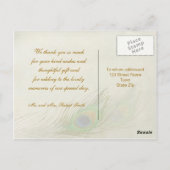 Pauw veren bruiloft Dank u Briefkaart (Achterkant)