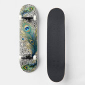 Pauw veren en  kant persoonlijk skateboard (Voorkant)