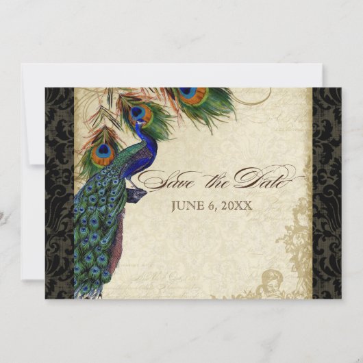 Pauw & Veren Formeel Save the Date Zwart Tan (Voorkant)