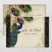 Pauw & Veren Formeel Save the Date Zwart Tan (Voorkant / Achterkant)