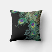  pauw, veren in etsen decoratief kussen (Achterkant)