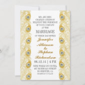 Pauw veren klassieke witte bruiloft uitnodigingen (Voorkant)