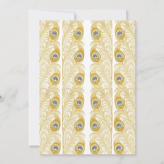 Pauw veren klassieke witte bruiloft uitnodigingen (Achterkant)