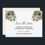 Pauw veren luxe vogel witgouden natuur save the date<br><div class="desc">Een prachtig 3D-ogend ontwerp met iriserende pauwenveren in blauw, smaragdgroen, blauwgroen en goud tegen een grimmige witte achtergrond met bewerkbare vloeiende kalligrafie en vetgedrukte lettertypen erop die kunnen worden gewijzigd in elke formulering van uw keuze. Deze chique en stijlvolle illustratie is ideaal voor een landelijke outdoor of pauwentuin thema bruiloft,...</div>