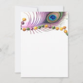 Pauw veren masker Mardi Gras Masquerade Party Kaart (Achterkant)