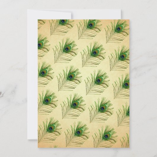  pauw veren moslim bruiloft kaart (Achterkant)