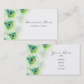  Pauw Veren Over Wit Visitekaartje (Voorkant / Achterkant)