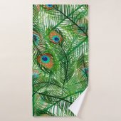 pauw-veren patroon badhanddoek (Badhanddoek)