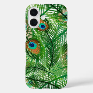 pauw-veren patroon iPhone 16 hoesje