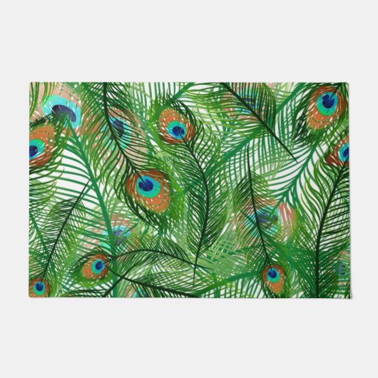 pauw-veren patroon deurmat (Voorkant)