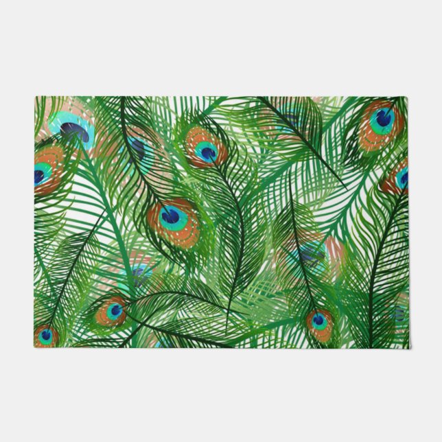 pauw-veren patroon deurmat (Voorkant)