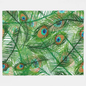 pauw-veren patroon fleece deken (Voorkant (Horizontaal))