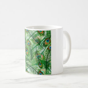 pauw-veren patroon koffiemok