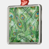 pauw-veren patroon metalen ornament (Links)