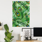 pauw-veren patroon poster (Thuiskantoor)