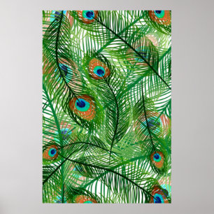 pauw-veren patroon poster