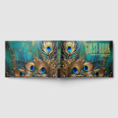 Pauw veren pluim gouden folie verstrooiing gemarme gastenboek (Volledig)