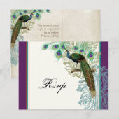  pauw, veren - RSVP Response Briefkaart (Voorkant / Achterkant)