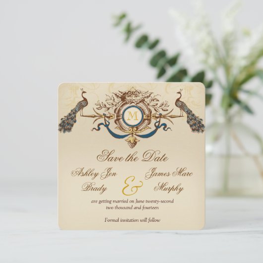 Pauw Vintage Bewaar de Datum Kaarten (Staand voorkant)