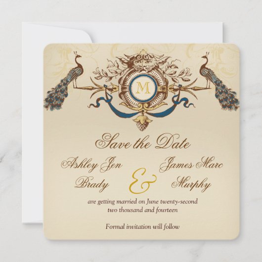 Pauw Vintage Bewaar de Datum Kaarten (Voorkant)