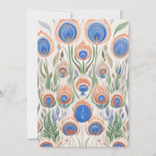 Pauw Vintage lijst | Monogram Trouwdag Kaart (Achterkant)