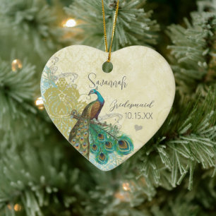 Pauw Vintage Vogel Bruidsmeisje Ornamenten