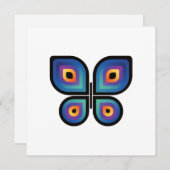 pauw-vlinder feestdagenkaart (Voorkant / Achterkant)