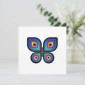 pauw-vlinder feestdagenkaart (Staand voorkant)